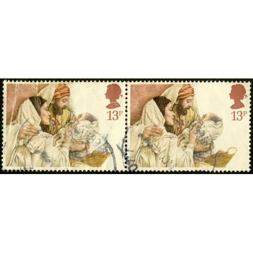 Deux Timbres Oblitérés Angleterre, Noël, 13 P