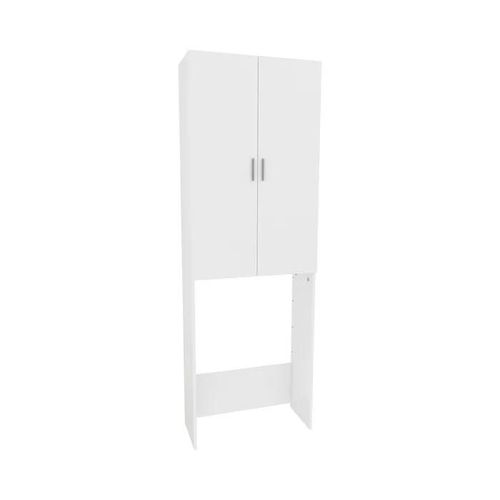 Oskar Store armoire machine à laver Martha, Blanc, 64 x 190 cm avec 2 portes longues