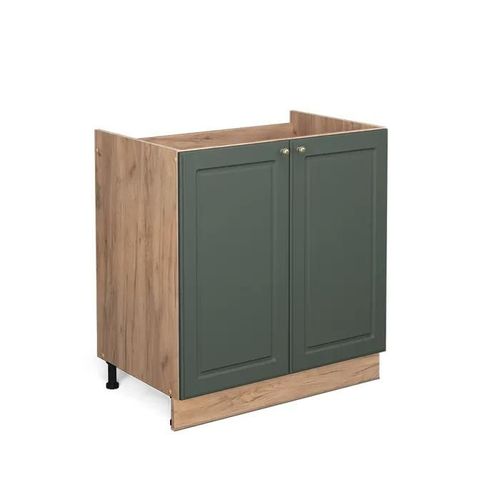 Vicco Meuble Bas Sous-Évier Fame-Line, Vert Or Campagne, 80 Cm Sans Plan De Travail