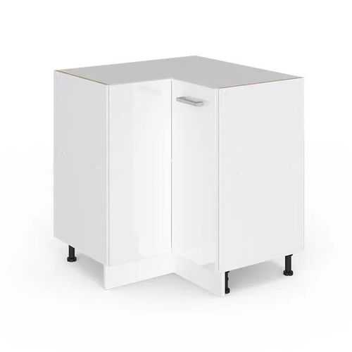 Meuble Bas Angle Vicco R-Line Blanc Brillant 87 Cm