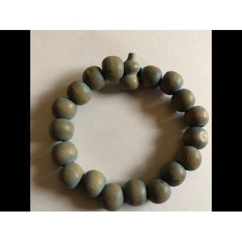 Bracelet En Perles De Bois Bleu