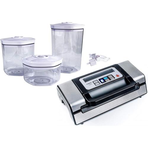 Vm Profi + Vc1800 Appareil De Mise Sous Vide Professionnel Sousvide Machine Automatique Vacuum Sealer + Lot De 3 Bocaux Pour Appareil De Mise Sous Vide Volume 0,7/1,4/2 Litres