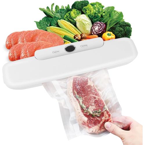 Machine D'Étanchéité Sous Vide,Machine Sous Vide Alimentaire, Machine Sous Vide Pour Aliments Automatique Avec 10 Sacs, Machine D'Emballage Sous Vide Portables Pour Aliments Viandes Légumes Fruits