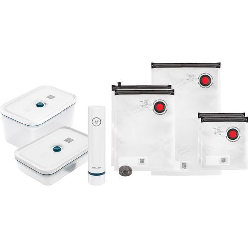 Kit De Démarrage De Mise Sous Vide Fresh & Save, En Plastique, La Mer, Argent, 8 Unités