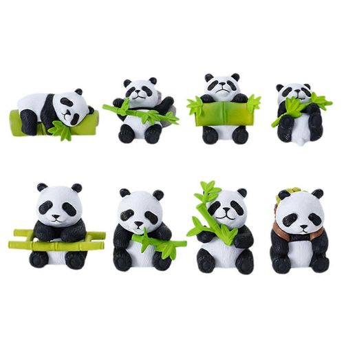 Poupées De Plante En Bois Brésilienne, Poupées Panda Mignonnes, Mini Paysage Décoratif Voiture De Bureau Petit Ornement