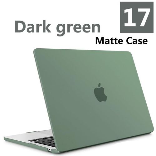 Coque pour ordinateur portable avec barre tactile ID,accessoires pour MacPlePro 14.2,A2442 MAX - Matte-Dark Green-Model A1466 A1369