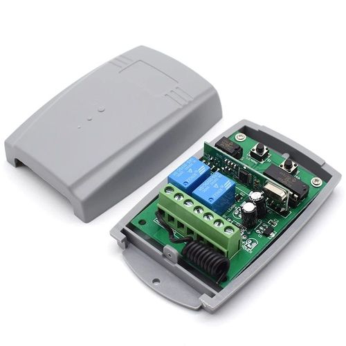 Télécommande universelle pour porte de garage,récepteur,2 canaux,12V,24V,contrôleur,ouvre-porte,émetteur,code - YNG126 Black