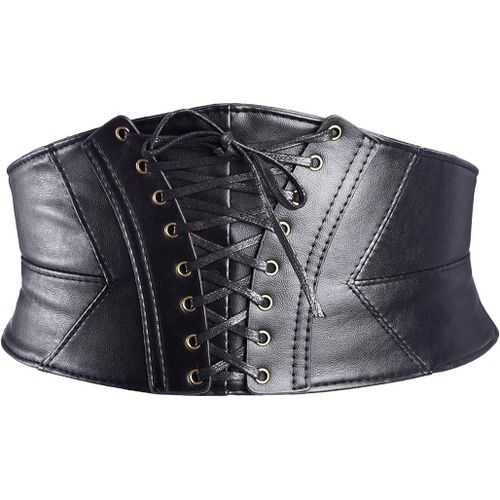 Ceinture Corset Ceinture Cinch Avec Bouton De Presse, Noir,