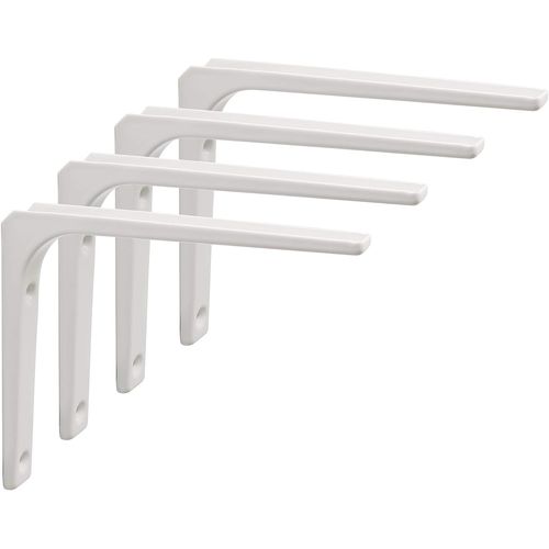 Equerre Etagere Murale, 4pcs Equerre Metal 150mm X 125mm Equerre Charge Lourde Support Etagere Murale Pour Deco Murale Cuisine Industrielle Radiateur Montage Mural (Blanc)