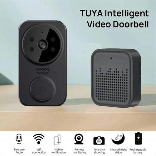 Tuya Smart Home Sonnette Caméra WIFI Sonnette sans fil DC AC Caméra...