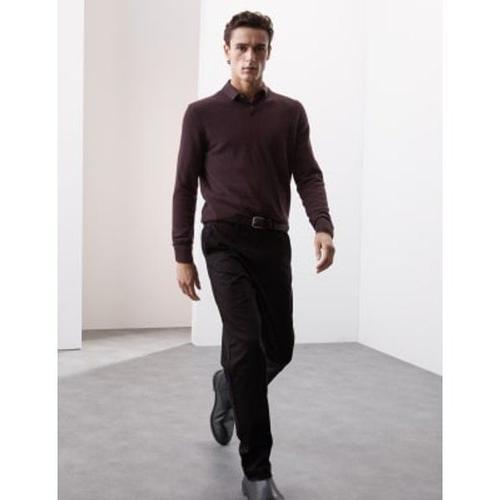 Chino Coupe Standard En Tissu D'origine Italienne - Noir