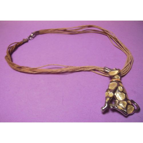 Collier Avec Pendentif / Breloque " Chien Assis