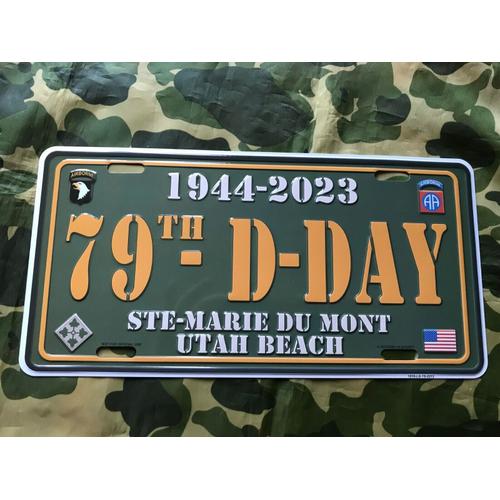 Plaque Commemorative Du 79 Th D-Day 1944-2023 En Metal Dimension : 30cm X 15 Cm