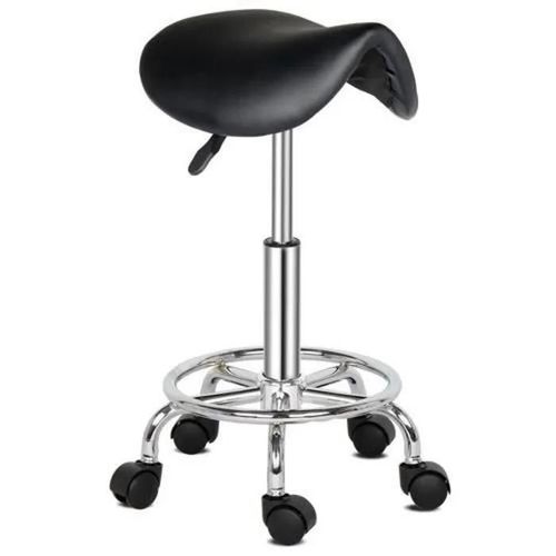 Tabouret De Massage-Tabouret Avec Roulette-Hauteur Réglable-Coussin En Forme De Selle-37 X 34 X 51-65cm-Noir