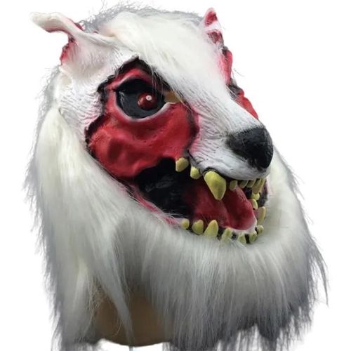 Masque De Déguisement Loup Blanc Déchiré 3d Réaliste Halloween