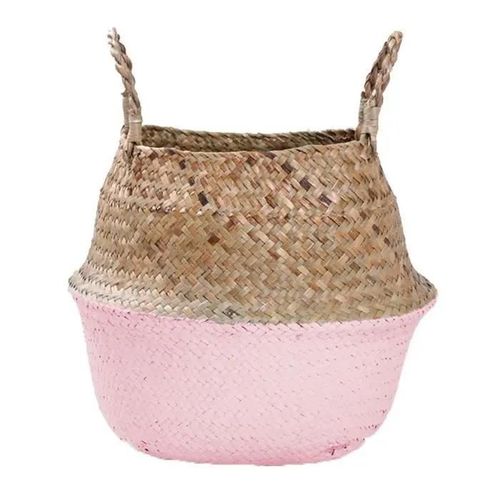 Petit Meuble De Rangement - Casier - Panier Paniers En Rotin En Osier Doux Épaissière De Style-Pink-S2