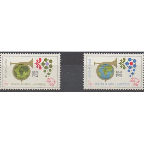 Nations Unies Timbres Centenaire De L' Union Postale Universelle 1974