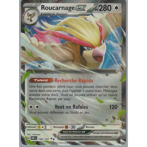 Carte Pokémon - Roucarnage Ex - 164/197 - Ultra-Rare - Ev3 Flammes Obsidiennes