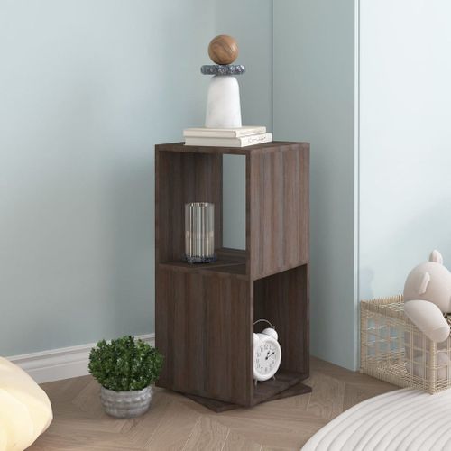 Vidaxl Armoire Rotative Gris Chêne 34,5x34,5x75,5 Cm Bois D'ingénierie