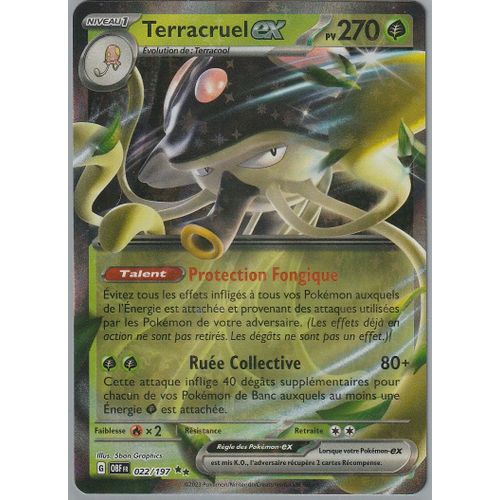 Carte Pokémon - Terracruel Ex - 022/197 - Ultra-Rare - Ev3 Flammes Obsidiennes