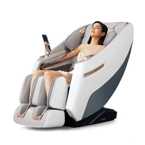 Costway Fauteuil De Massage Électrique Avec 12 Modes Automatiques 5 Techniques De Massage, Télécommande Haut-Parleur, Blanc