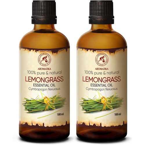 Lemongrass Huile Essentielle 2x100ml - Cymbopogon Flexuosus - Inde - Naturelle & Pure Huile Essentielle Oil Pour Aromathérapie - Diffuseur Aromatique - Parfum Lampe - Spa 
