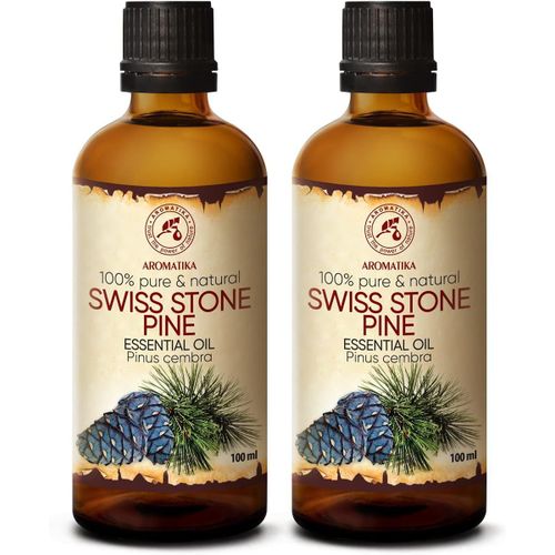 Huile Essentielle De Pin 200ml - Pinus Cembra - Pur Huile De Pin Alpin 2x100ml - L'huile Bonne Pour Le Sauna - Diffuseur Aromatique Aromathérapie Huile De Pin Suisse Naturel 