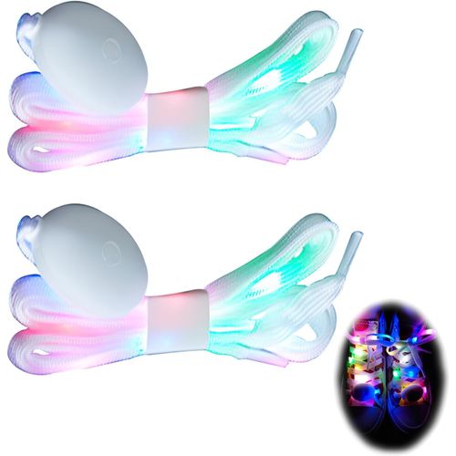 Lacets Brillants Clignotants Led, 3 Modes 7 Couleurs, Lumineux Lacets 120 Cm Brillants En Nylon, Décoration De Chaussure Éclairage Blanc Pour Fête Hip Hop Danse Cyclisme Randonnée Patinage