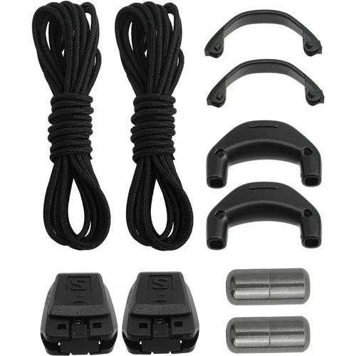 Kit De Lacet De Rechange Pour Salomon Chaussures, Lacets Sans N?Uds Pour S-Alomon Speedcross Chaussures De Ski, Système Quicklace Pour Hommes, Femmes Et Enfants, 140cm (Noir