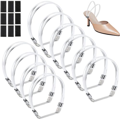 5 Paires Sangles De Chaussures À Talons Hauts, Transparentes Invisibles Lacets Chaussures À Talons Hauts Élastiques Réglables Remplacement Bande Cheville Chaussure Pour Talons Hauts Amples