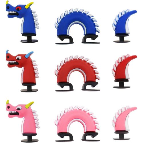Be In Your Mind Lot De 3 Pendentifs De Chaussures En Forme De Dragon 3d - Décoration De Chaussures En Pvc - Sabots - Sandales À Breloques - Accessoires De Chaussures Pour Bricolage Garçons Et Filles -