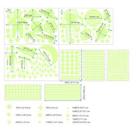 952 pièces (feu vert) Étoiles phosphorescentes, points lumineux