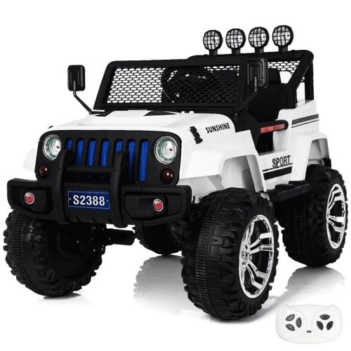 Jeep 4x4 - Voiture À Batterie Pour Enfants - 12v - 2 À 6 Ans - Blanc