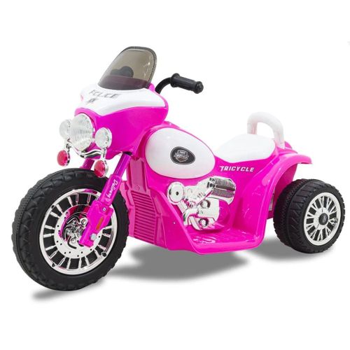 Moto De Police Enfants - Chopper 6v - 1 À 3 Ans - Rose