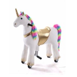 Licorne Cheval d’équitation à Roues - Petit - 3 à 6 ans - Jouet à Bascule - Arc-en-ciel