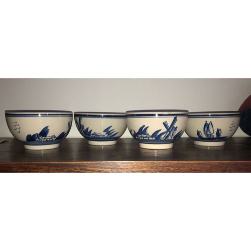 Lot De 4 Bols En Céramique Peints À La Main