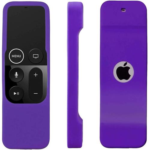 Coque En Silicone De Protection À Télécommande Slim Compatible Pour Apple Tv 4Ème Gen. (Violet)