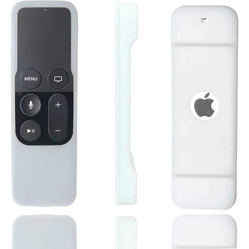 Coque En Silicone De Protection À Télécommande Fine Compatible Pour Apple Tv 4Ème Génération (Blanc)