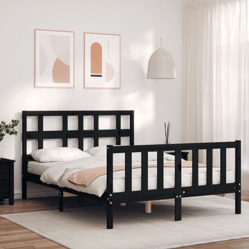 Vidaxl Cadre De Lit Ottoman Avec Matelas Noir 120x190 Cm Tissu