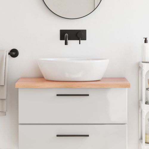 Vidaxl Dessus De Table Blanc Ø30x2,5 Cm Bois De Pin Massif