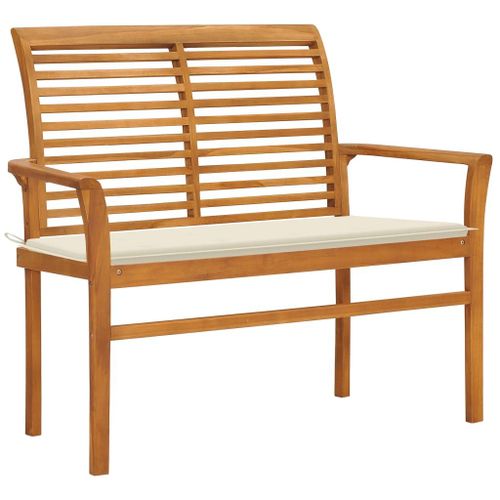 Vidaxl Chaise Longue Double Avec Coussins Beige Résine Tressée