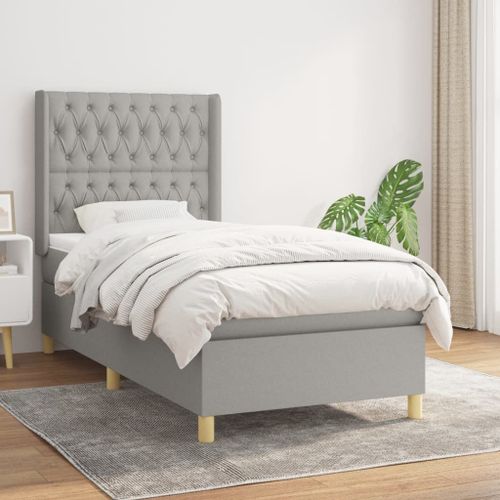 Vidaxl Cadre De Lit Métal Avec Tête De Lit Blanc 100x190 Cm