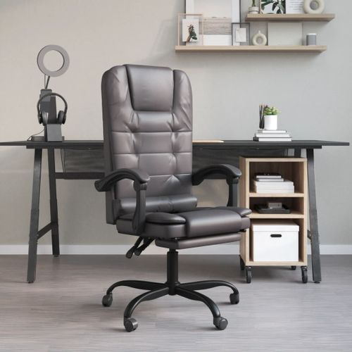 Vidaxl Fauteuil De Massage Inclinable Gris Foncé Tissu