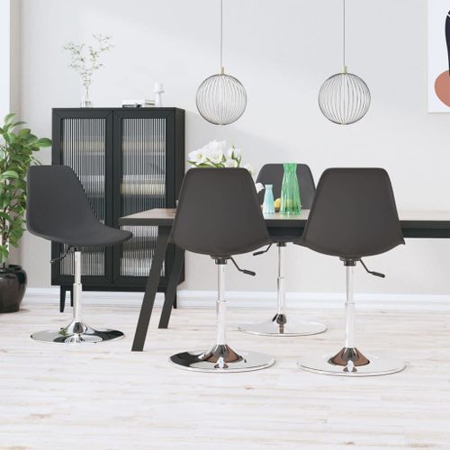 Vidaxl Chaises Pivotantes À Manger Lot De 4 Noir Similicuir