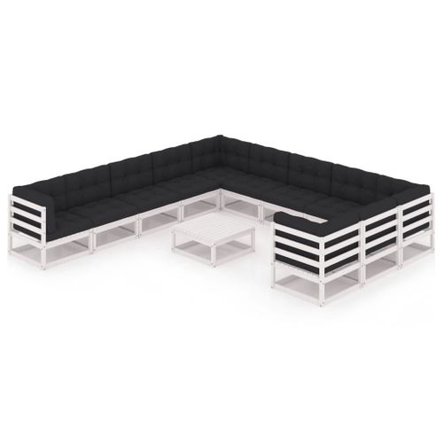 Vidaxl Salon De Jardin 8 Pcs Avec Coussins Gris Résine Tressée