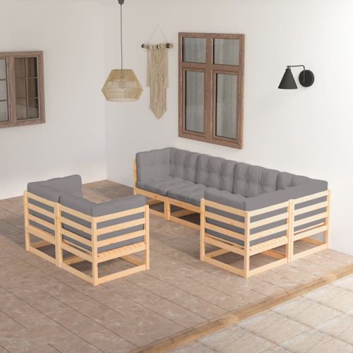 Vidaxl Banc Lin Bois Solide 150x40x48 Cm Gris Foncé