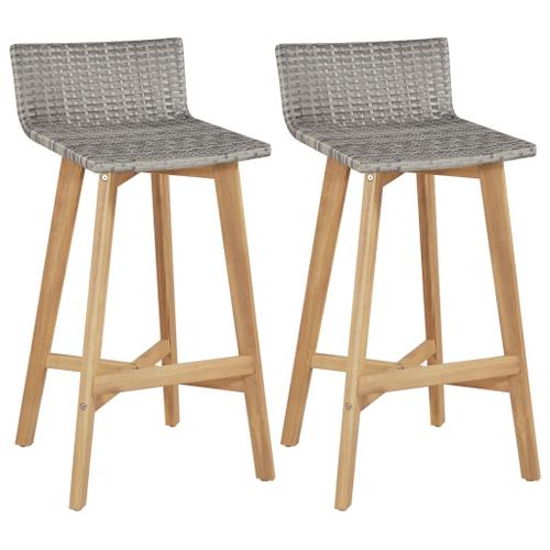 Vidaxl Chaises De Jardin 2 Pcs Avec Coussins Résine Tressée Beige