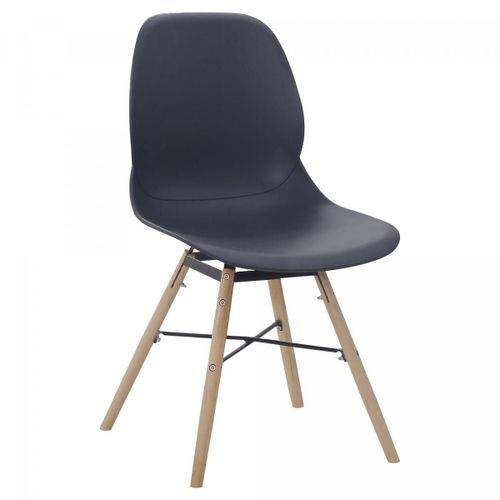 Chaise Semi Artisanal Lot De 2 Aja 53,5x45x82 Noir