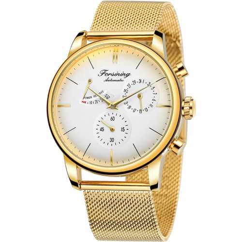 Montre Pour Homme Analogique Automatique Mécanique Avec Indicateur De Réserve De Marche Mouvement Seagull Et Bracelet En Acier Inoxydable