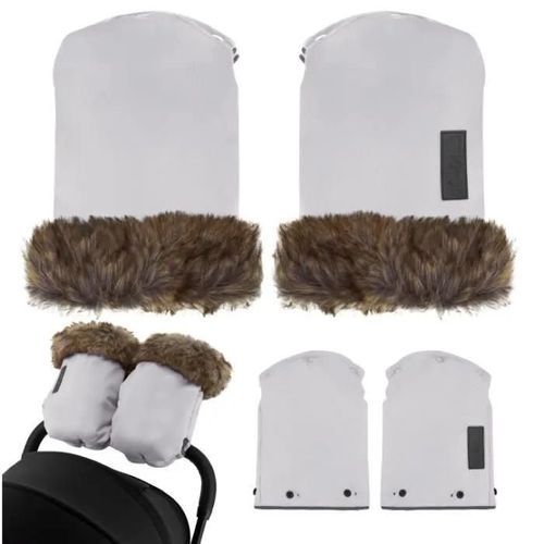 Momi Moufles Chauffe-Mains Pour Poussette - Gants Poussettes Avec Peluche Imperméable - Taille Universelle - Gris